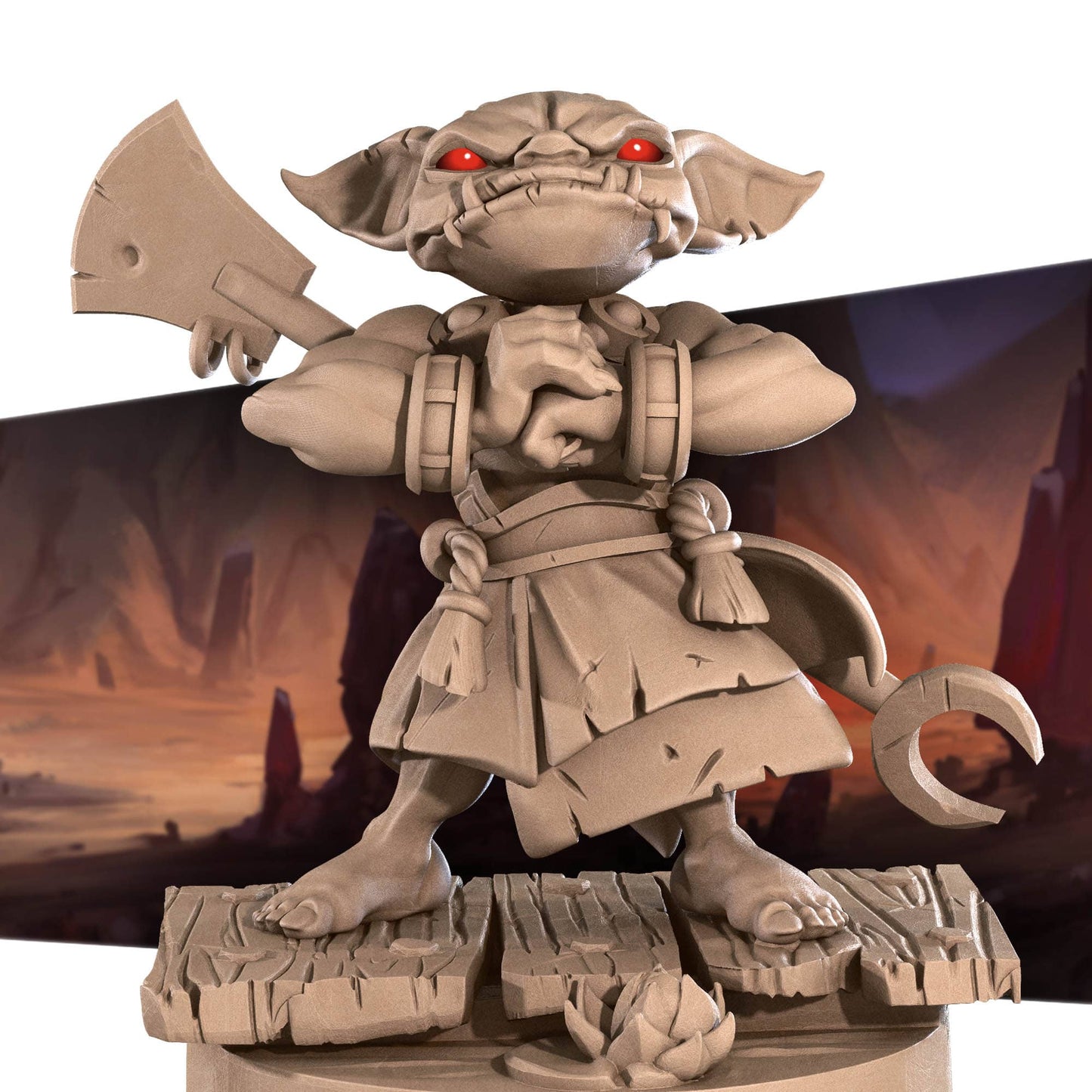 Goblin Monk | D&D Miniature TTRPG Character | Bite the Bullet - Tattles Told 3D