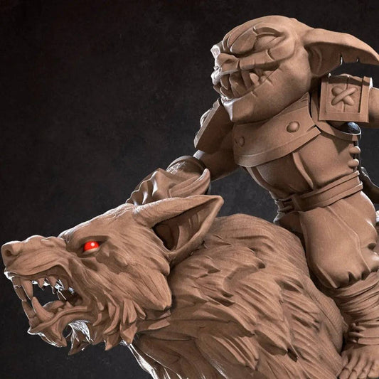 Goblin Ranger Mounted on Wolf | D&D Miniature TTRPG Character | Bite the Bullet - Tattles Told 3D