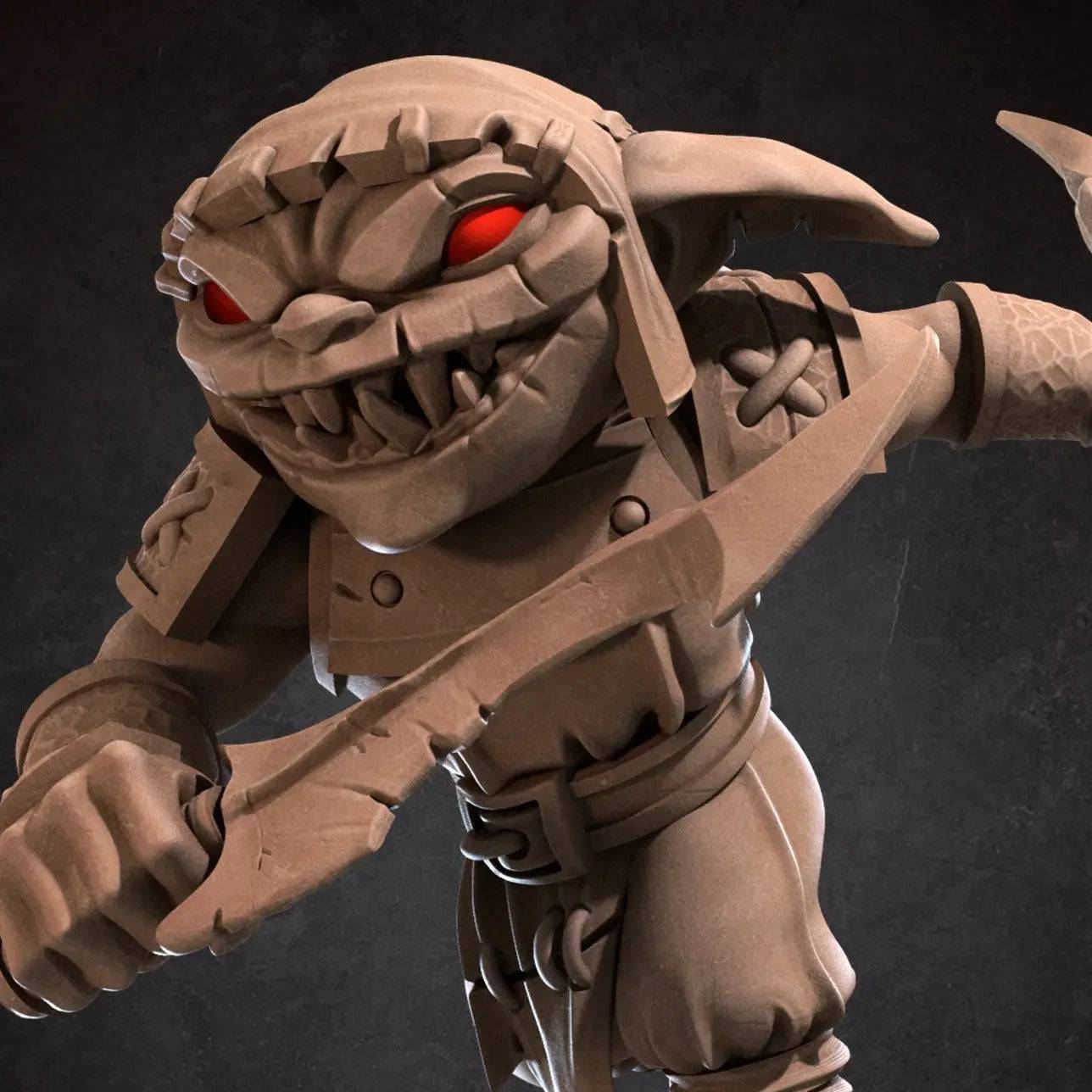Goblin Ranger, Two Daggers | D&D Miniature TTRPG Character | Bite the Bullet - Tattles Told 3D