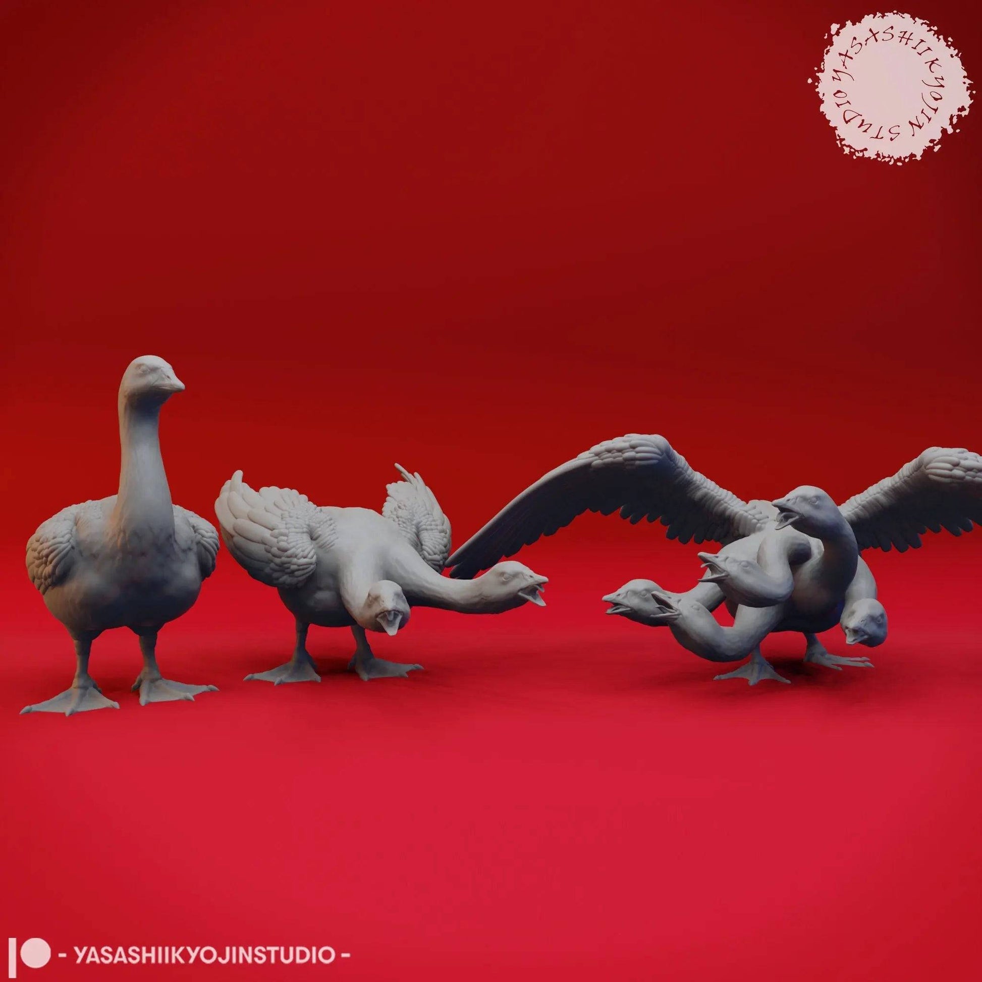 Goose Hydra | TTRPG Monster Miniature | Yasashii Kyojin Studio - Tattles Told 3D