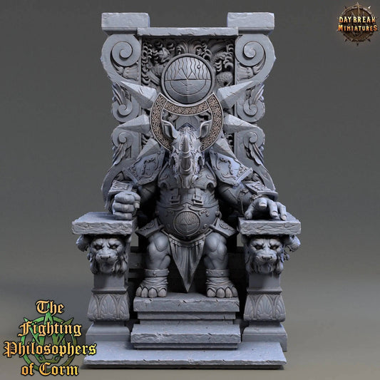 Gorgias The Mind Monarch, Rhinofolk Warrior | TTRPG D&D Miniature | Daybreak Miniatures - Tattles Told 3D