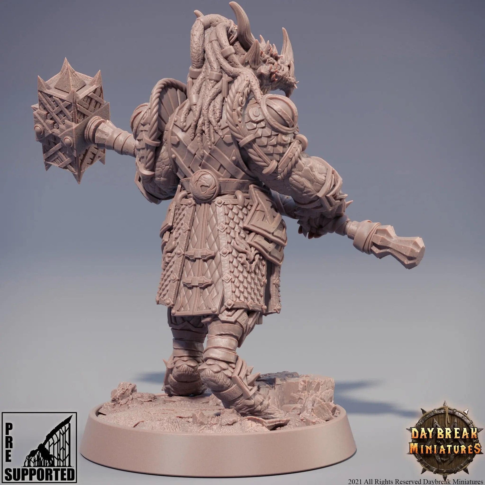 Goshenite Neverguesser, Dragonborn Fighter | TTRPG Miniature | Daybreak Miniatures - Tattles Told 3D