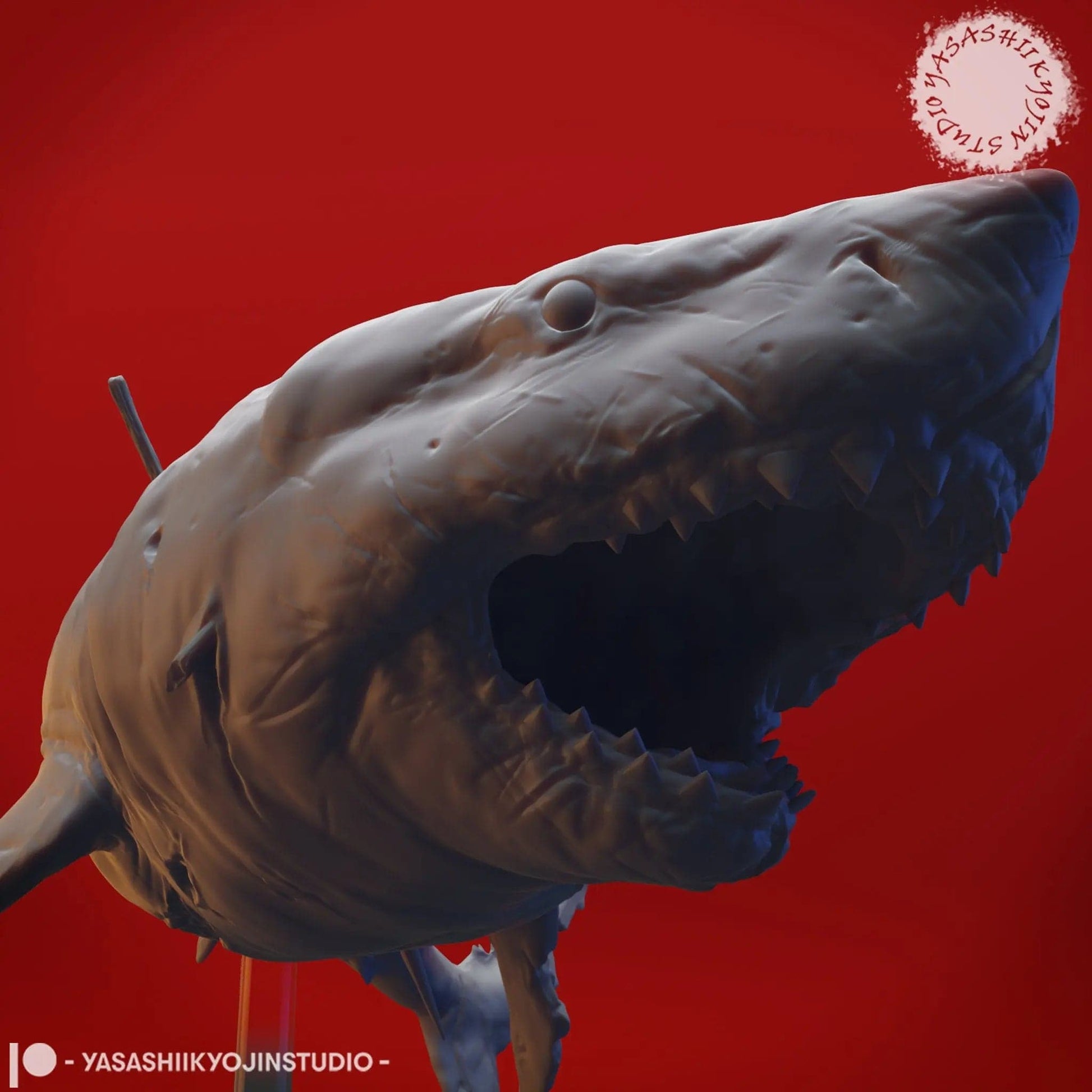 Great Wight Shark | TTRPG D&D Monster Miniature | Yasashii Kyojin Studio - Tattles Told 3D
