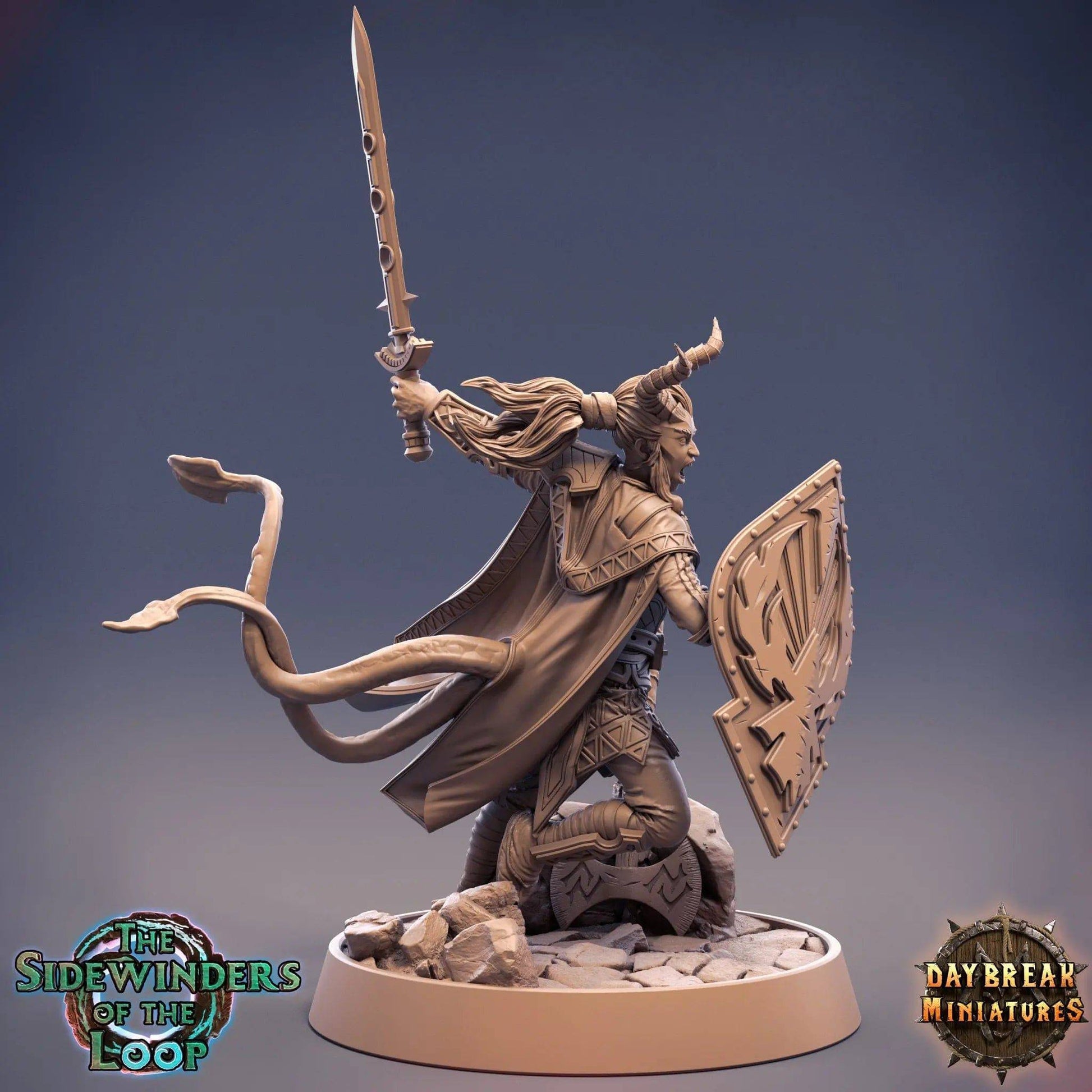 Gretchen Bylander, Tiefling | TTRPG D&D Miniature | Daybreak Miniatures - Tattles Told 3D