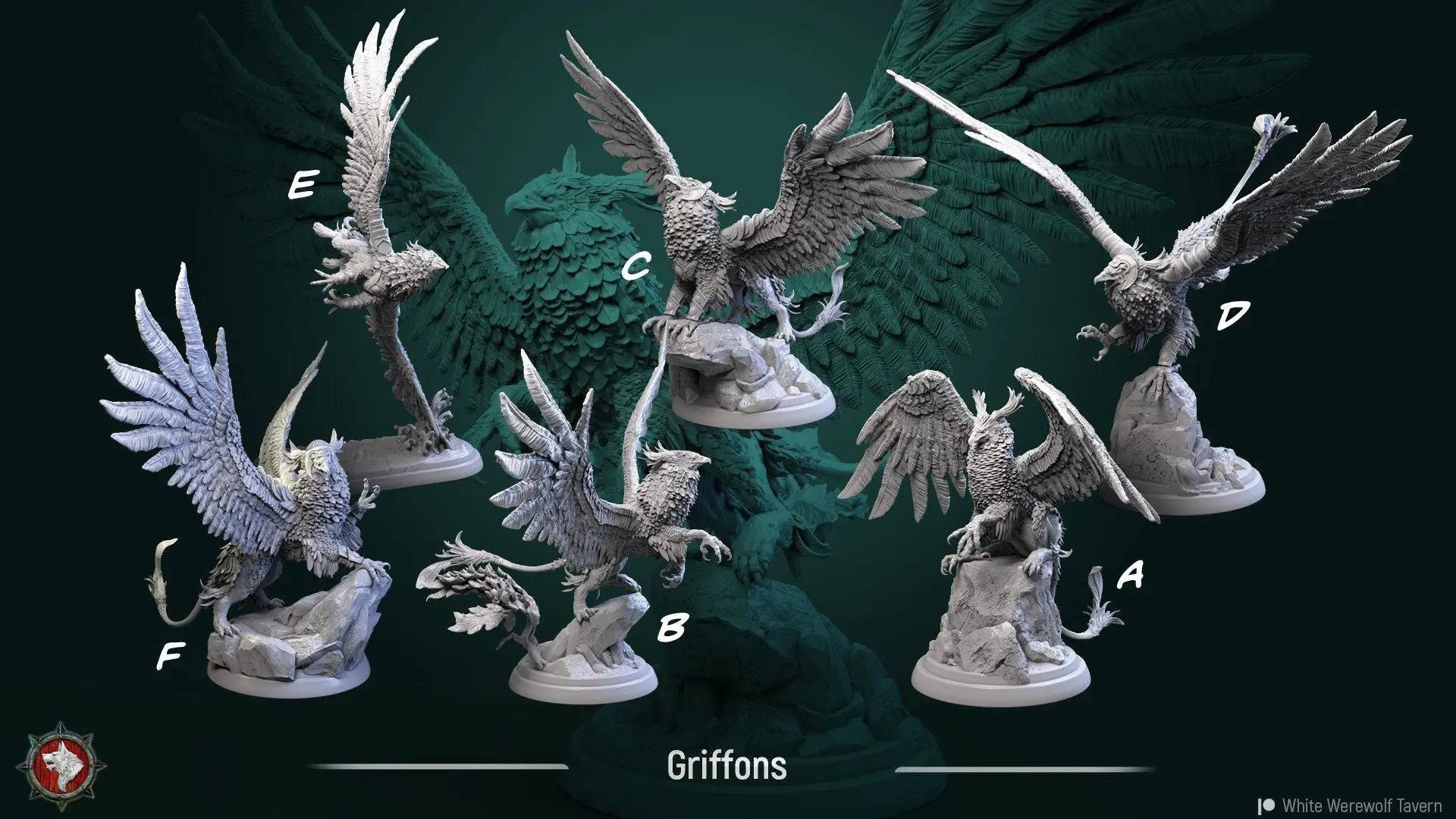 Griffons | TTRPG Miniature | White Werewolf Tavern - Tattles Told 3D