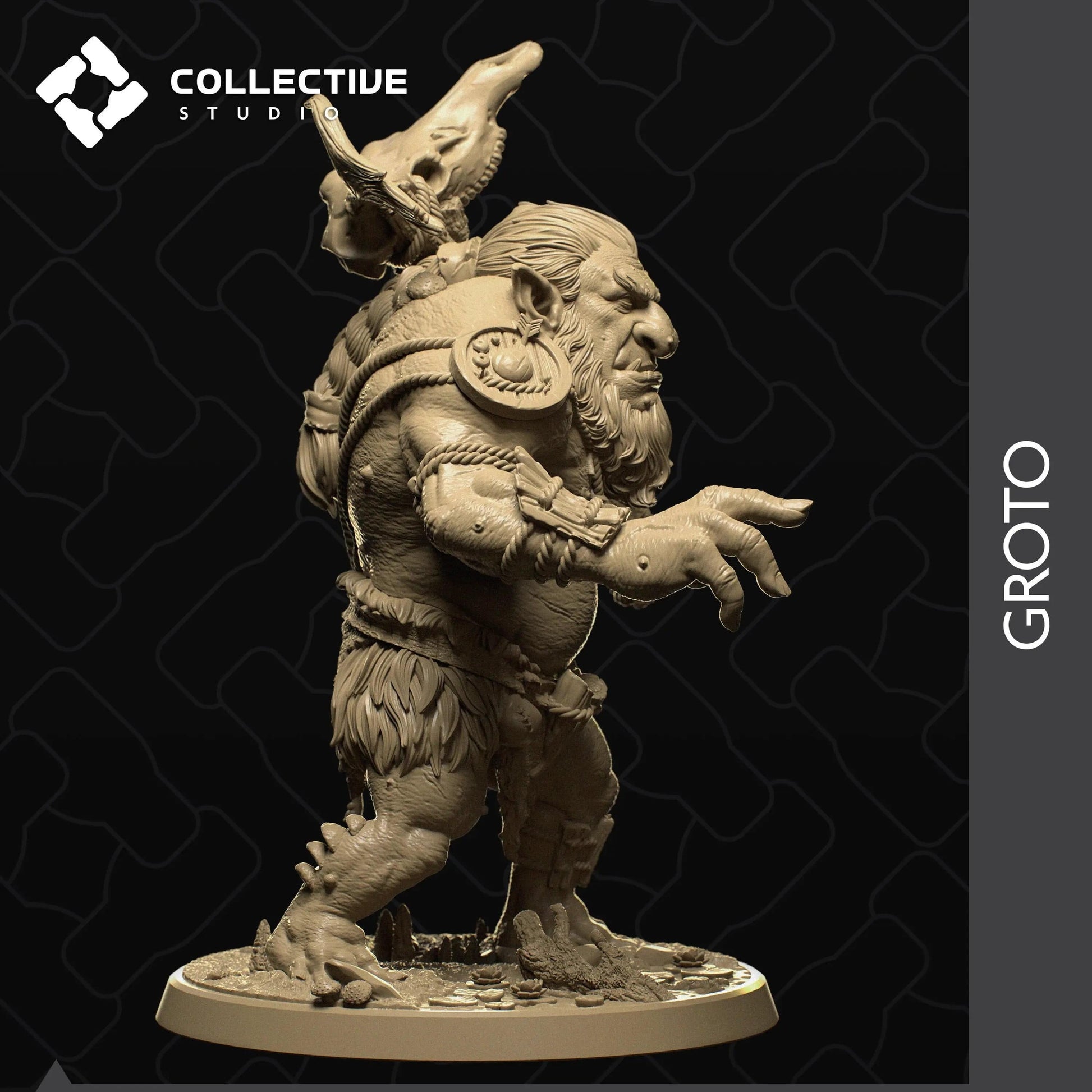 Groto, Giant Troll | D&D TTRPG Miniature | Collective Studio - Tattles Told 3D