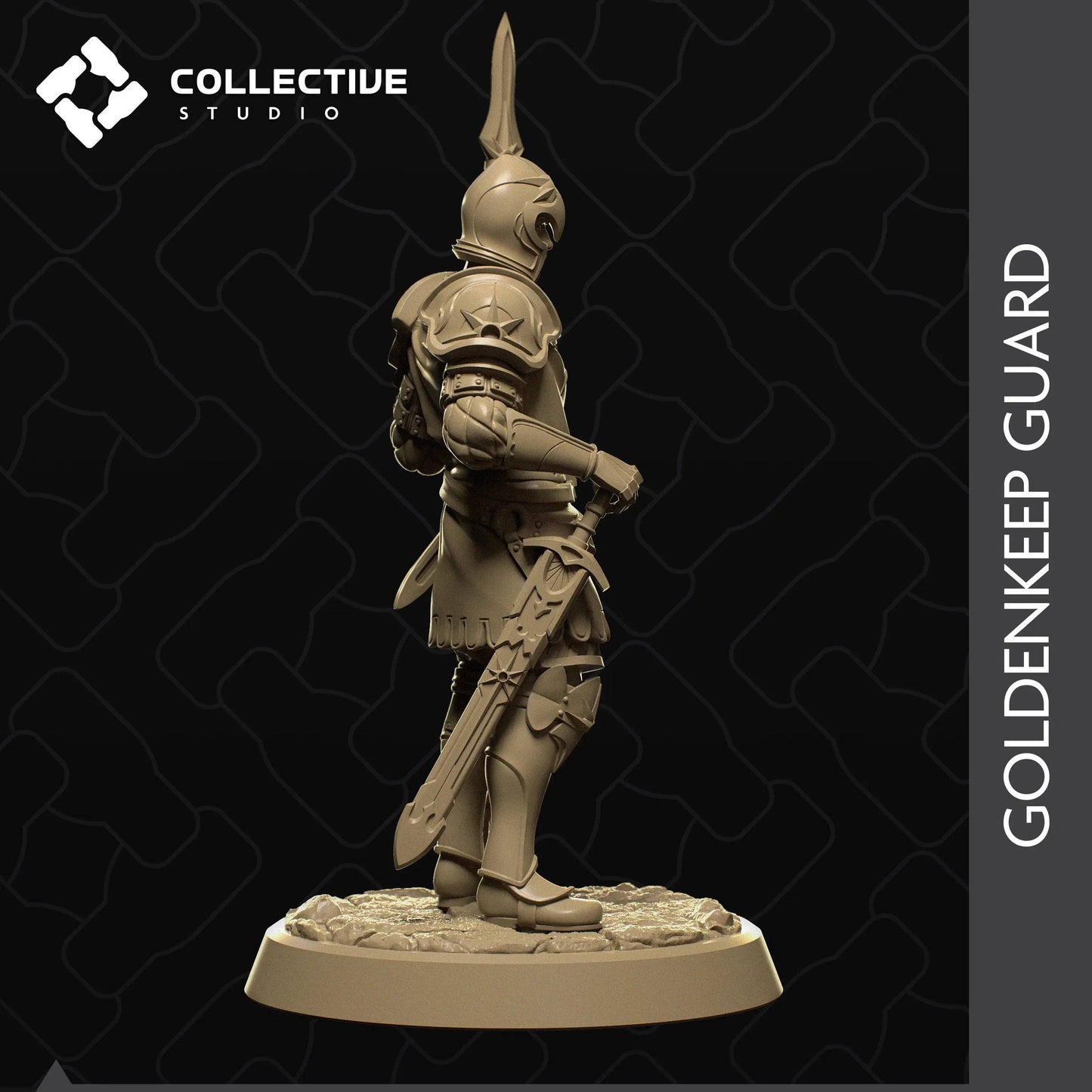 Guard Soldier Holding Spear | D&D TTRPG Character Miniature | Collective Studio - Tattles Told 3D
