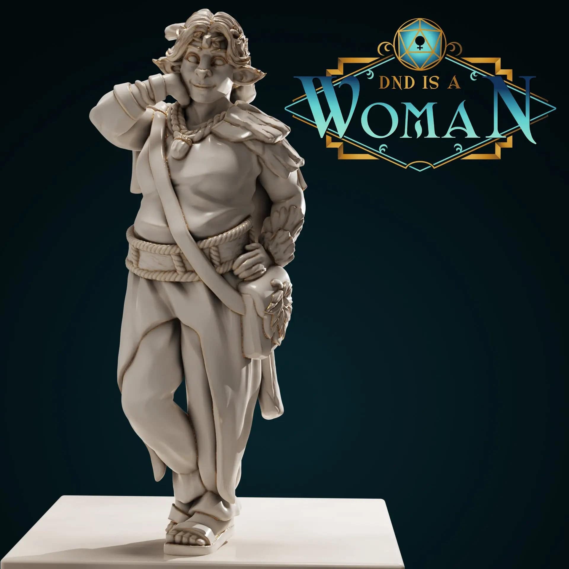Gunnhild, Firbolg Druid Shaman | D&D Miniature TTRPG Character | DND is a Woman - Tattles Told 3D
