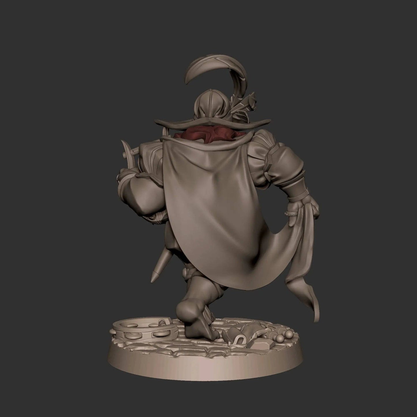 Halfling Hobbit Gnome Bard Lyre | D&D Miniature TTRPG Character | Bite the Bullet - Tattles Told 3D