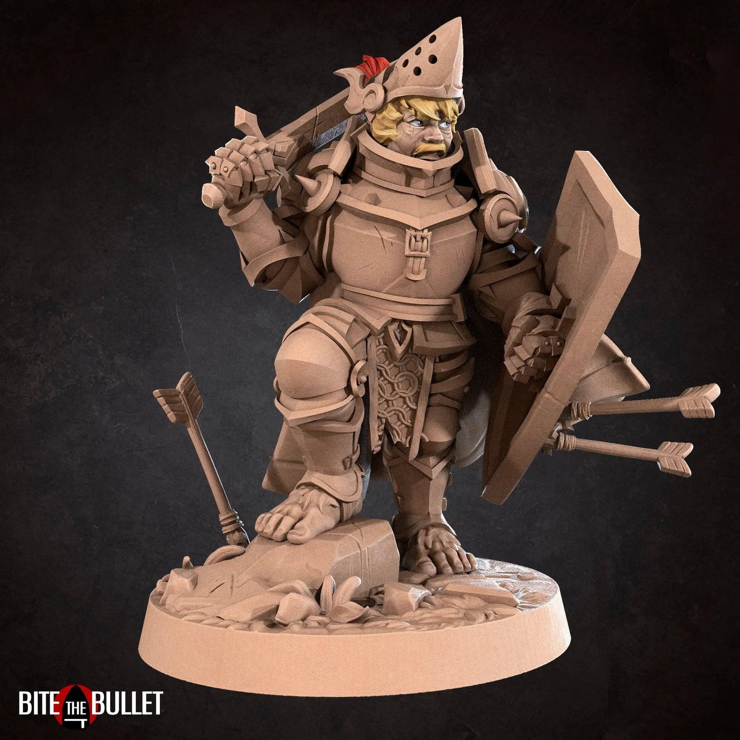 Halfling Hobbit Gnome Paladin Knight | D&D Miniature TTRPG Character | Bite the Bullet - Tattles Told 3D