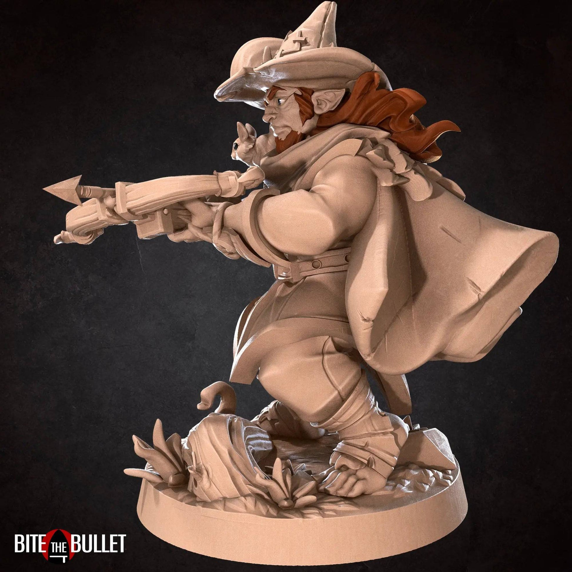 Halfling Hobbit Gnome Ranger, Crossbow and Squirrel | D&D Miniature TTRPG Character | Bite the Bullet - Tattles Told 3D