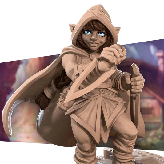 Halfling Hobbit Gnome Rogue with Daggers | D&D Miniature TTRPG Character | Bite the Bullet - Tattles Told 3D