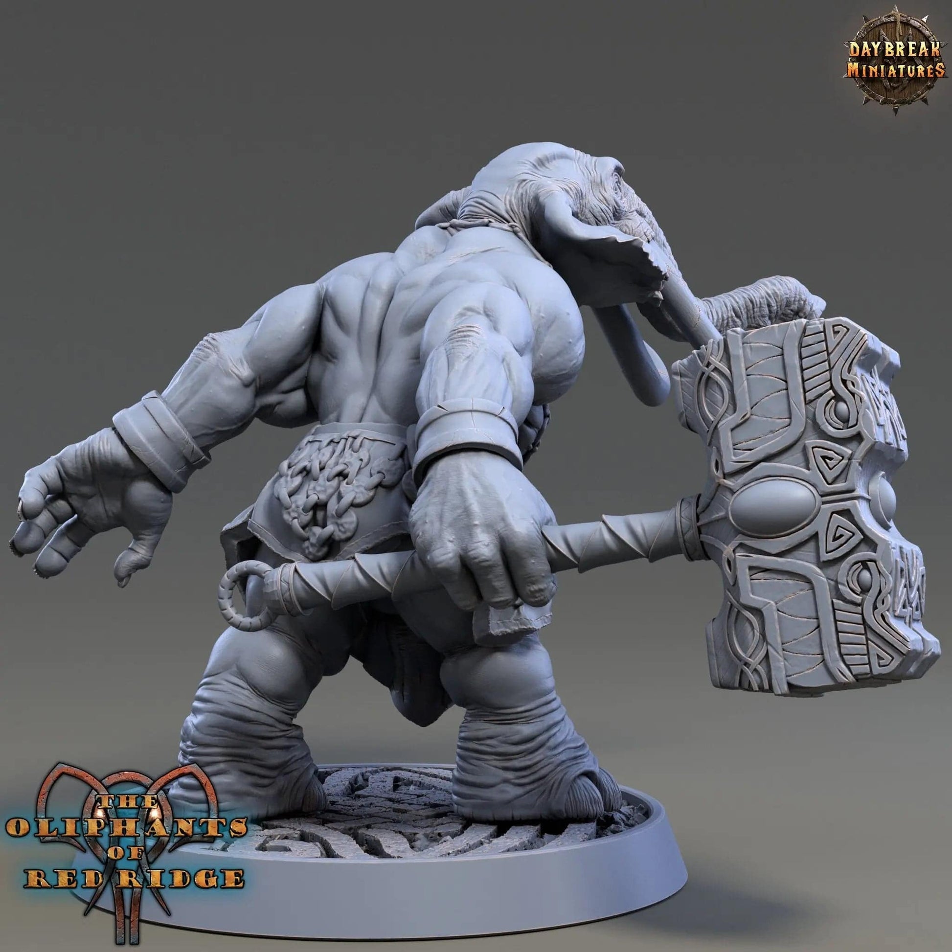 Harawat Mauler, Loxodon Warrior | TTRPG D&D Miniature | Daybreak Miniatures - Tattles Told 3D