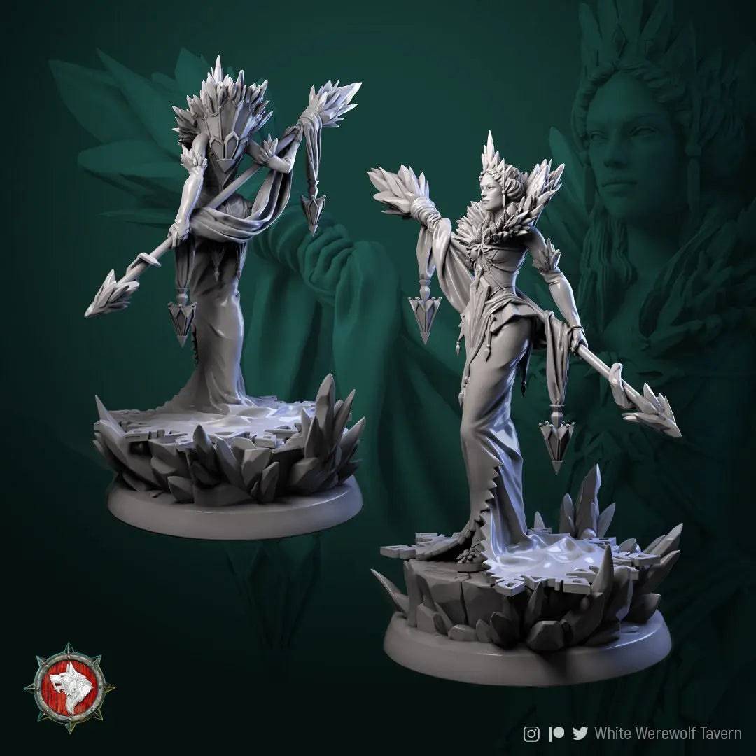 Helga the Frost Witch | TTRPG Miniature | White Werewolf Tavern - Tattles Told 3D