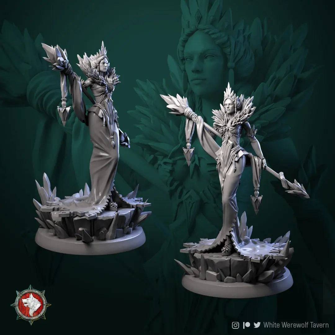 Helga the Frost Witch | TTRPG Miniature | White Werewolf Tavern - Tattles Told 3D