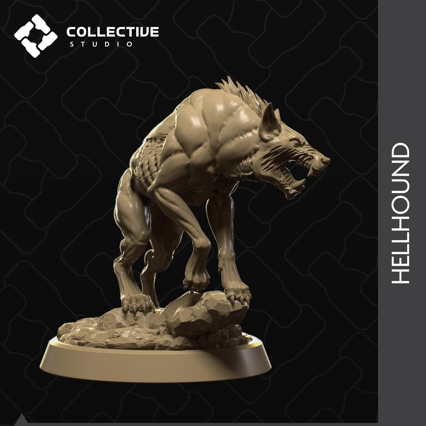 Hellhound, Corrupt Hyena | D&D TTRPG Monster Miniature | Collective Studio - Tattles Told 3D