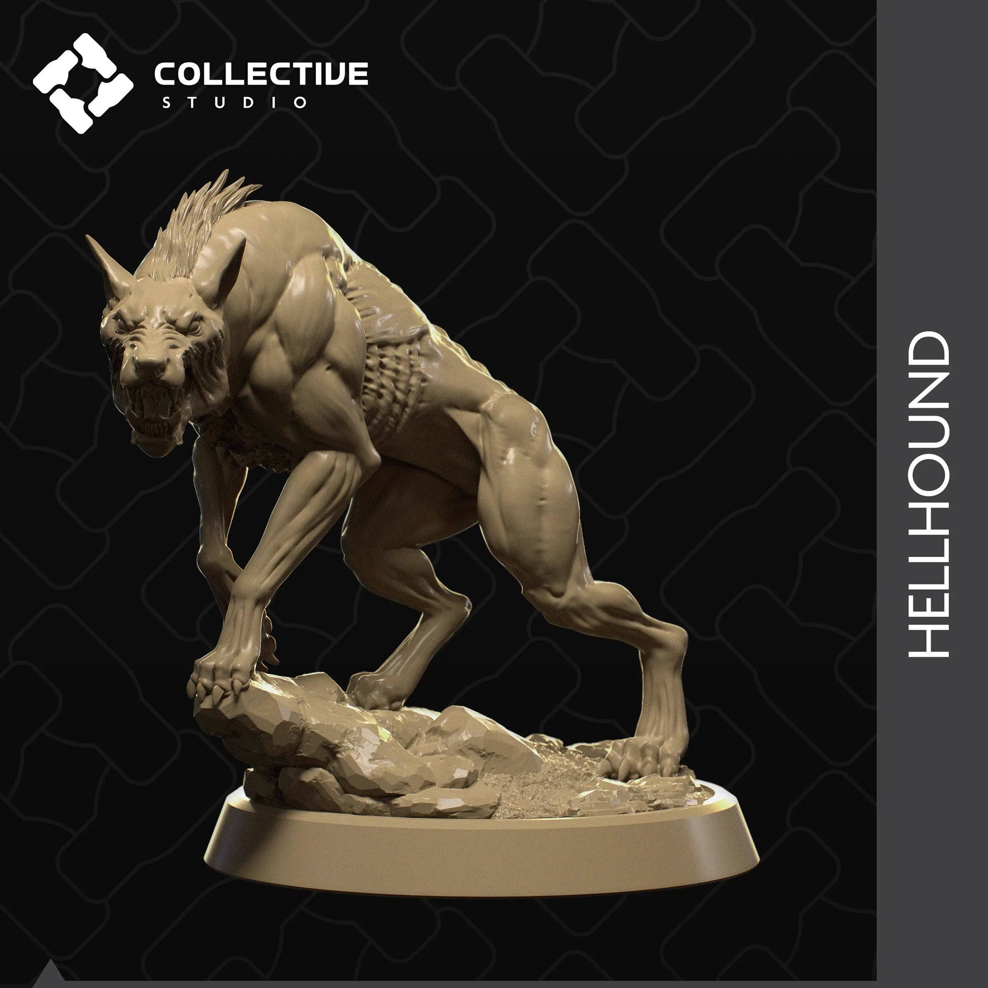 Hellhound, Corrupt Hyena | D&D TTRPG Monster Miniature | Collective Studio - Tattles Told 3D