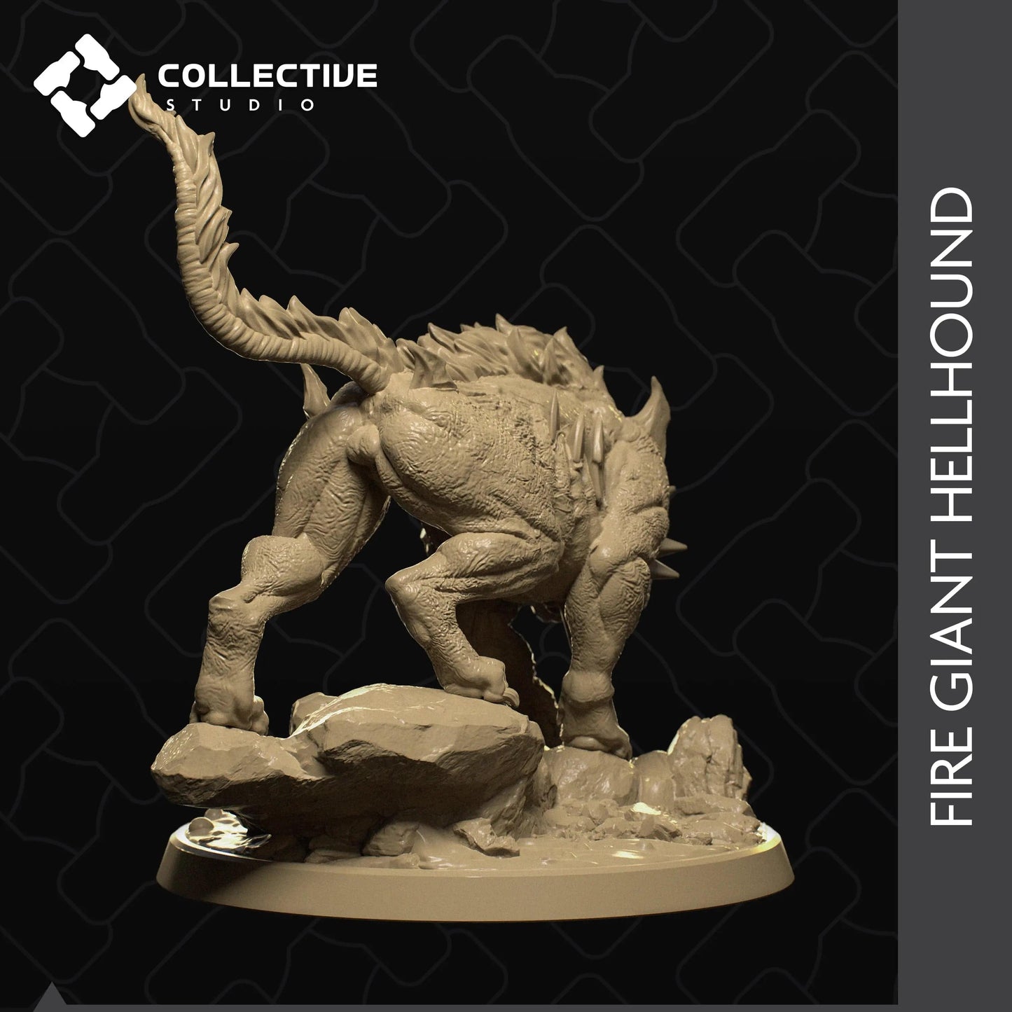 Hellhound, Fire Giant's Puppy | D&D TTRPG Monster Miniature | Collective Studio - Tattles Told 3D