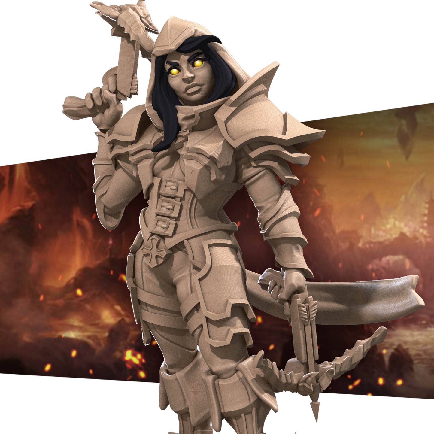 Hero Demon Hunter | D&D Miniature TTRPG Character | Bite the Bullet - Tattles Told 3D