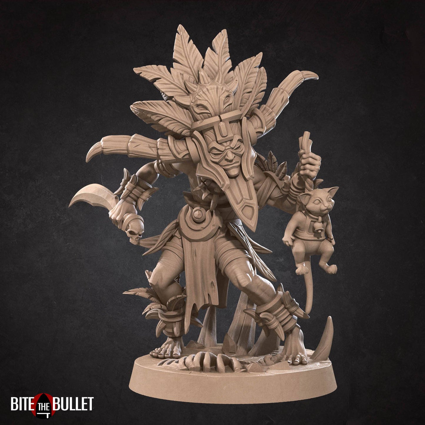 Hero Witch Doctor | D&D Miniature TTRPG Character | Bite the Bullet - Tattles Told 3D