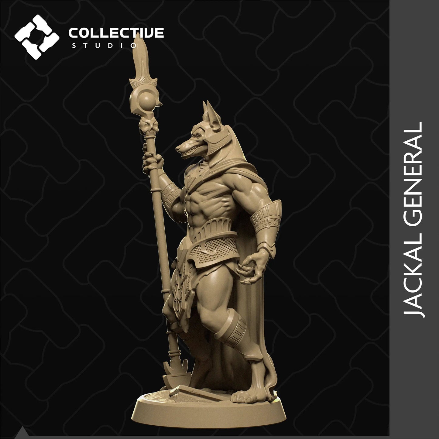 Jackal-Headed Desert General | D&D TTRPG Monster Miniature | Collective Studio - Tattles Told 3D