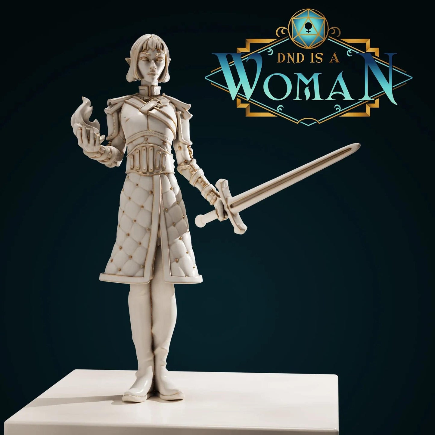 Jilsa Rennwin, Half-Elf Warlock | D&D Miniature TTRPG Character | DND is a Woman - Tattles Told 3D