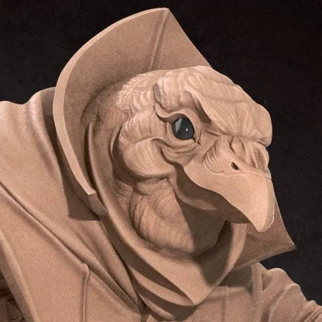 Kenku Sister Jen, Aarakocra Poison Maker Necromancer Doctor | D&D Miniature TTRPG Character | Bite the Bullet - Tattles Told 3D