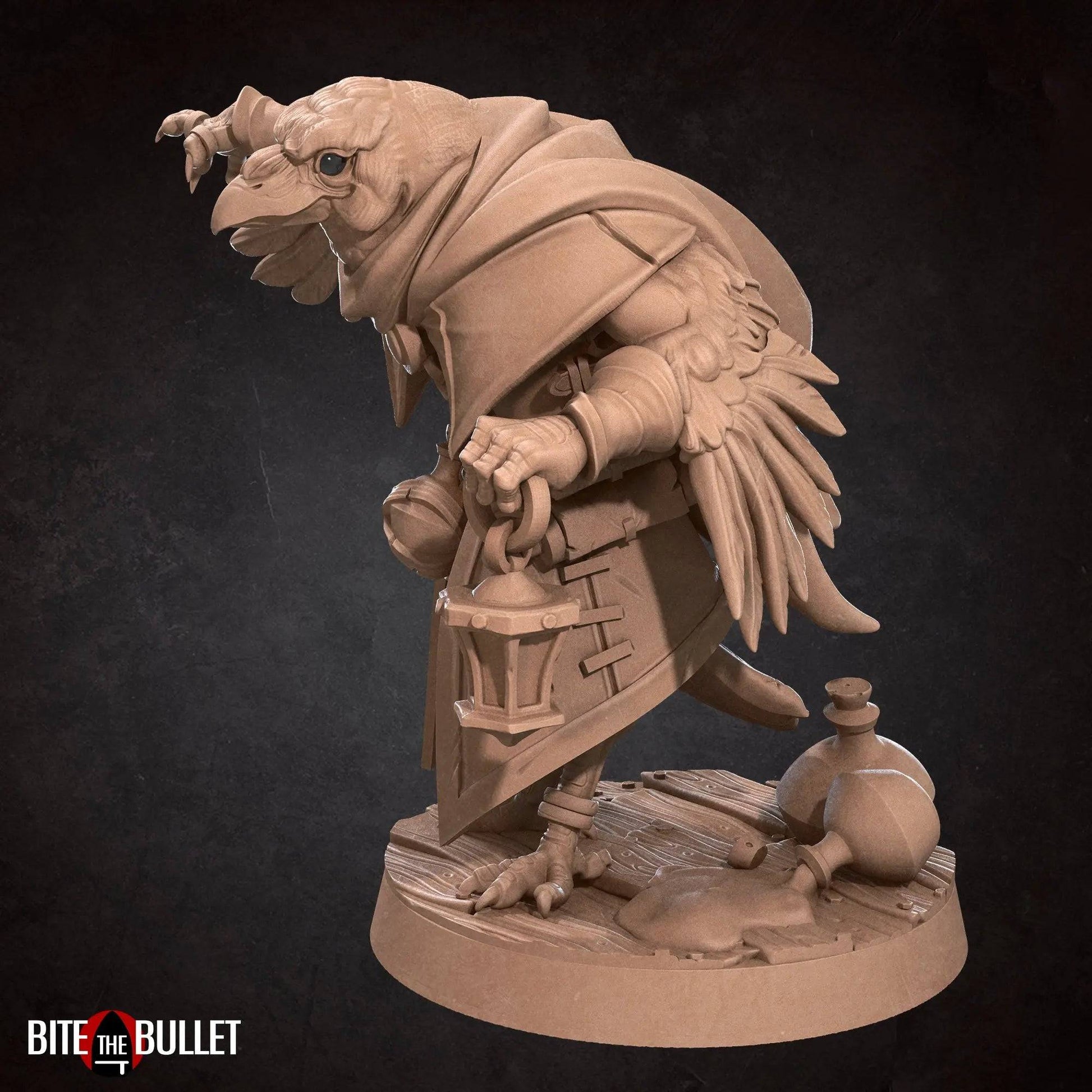 Kenku Sister Jen, Aarakocra Poison Maker Necromancer Doctor | D&D Miniature TTRPG Character | Bite the Bullet - Tattles Told 3D