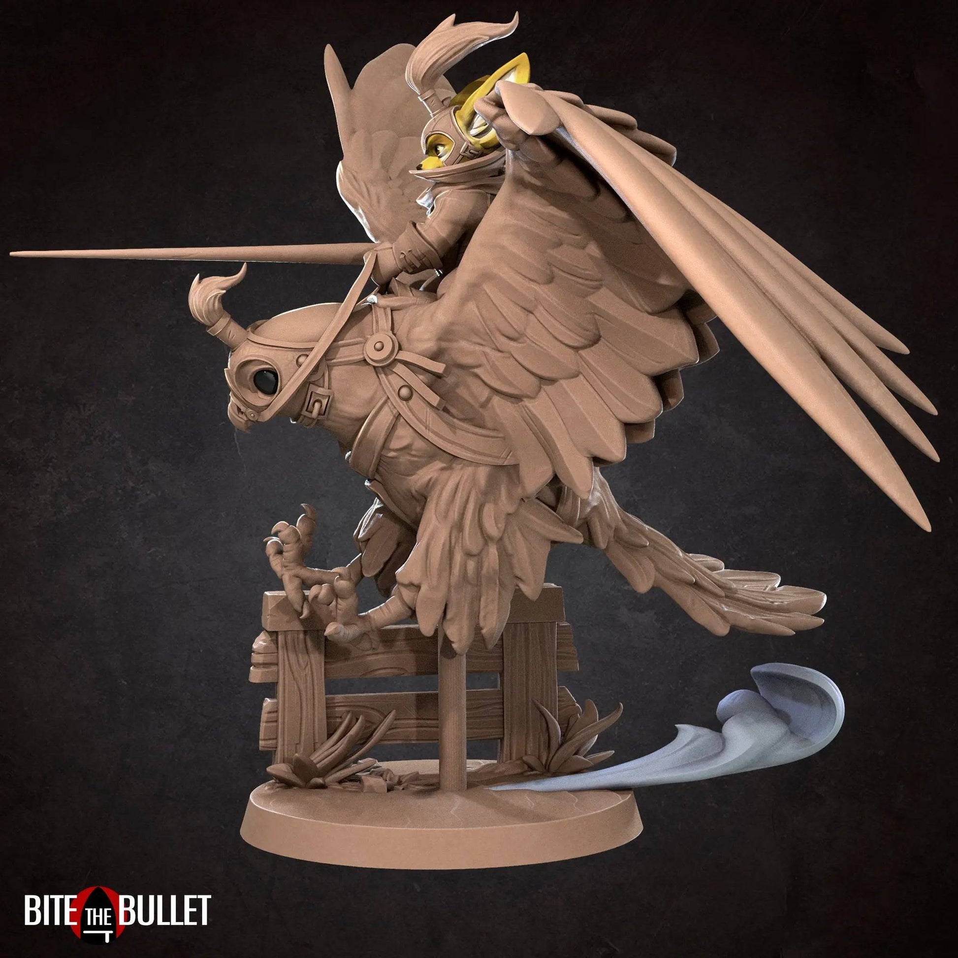 Kennet, Foxfolk Kestrel Rider | D&D Miniature TTRPG Character | Bite the Bullet - Tattles Told 3D