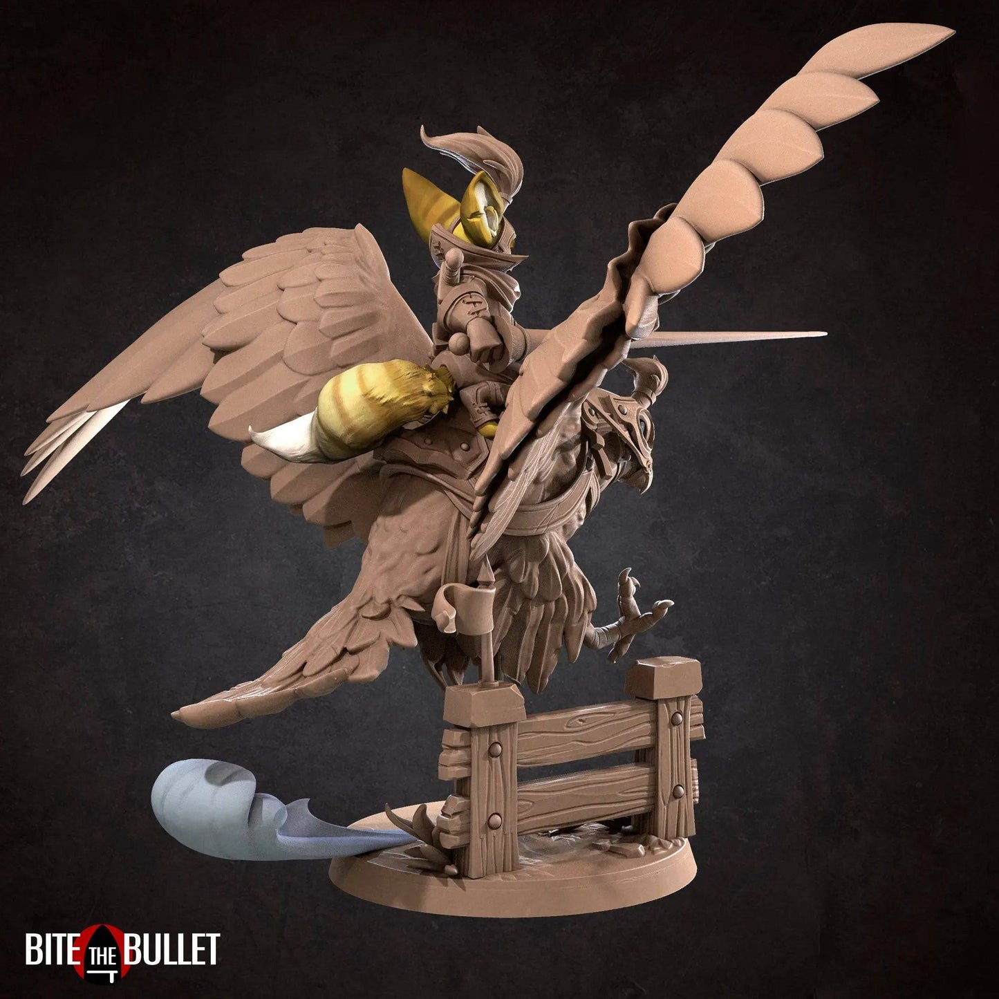 Kennet, Foxfolk Kestrel Rider | D&D Miniature TTRPG Character | Bite the Bullet - Tattles Told 3D