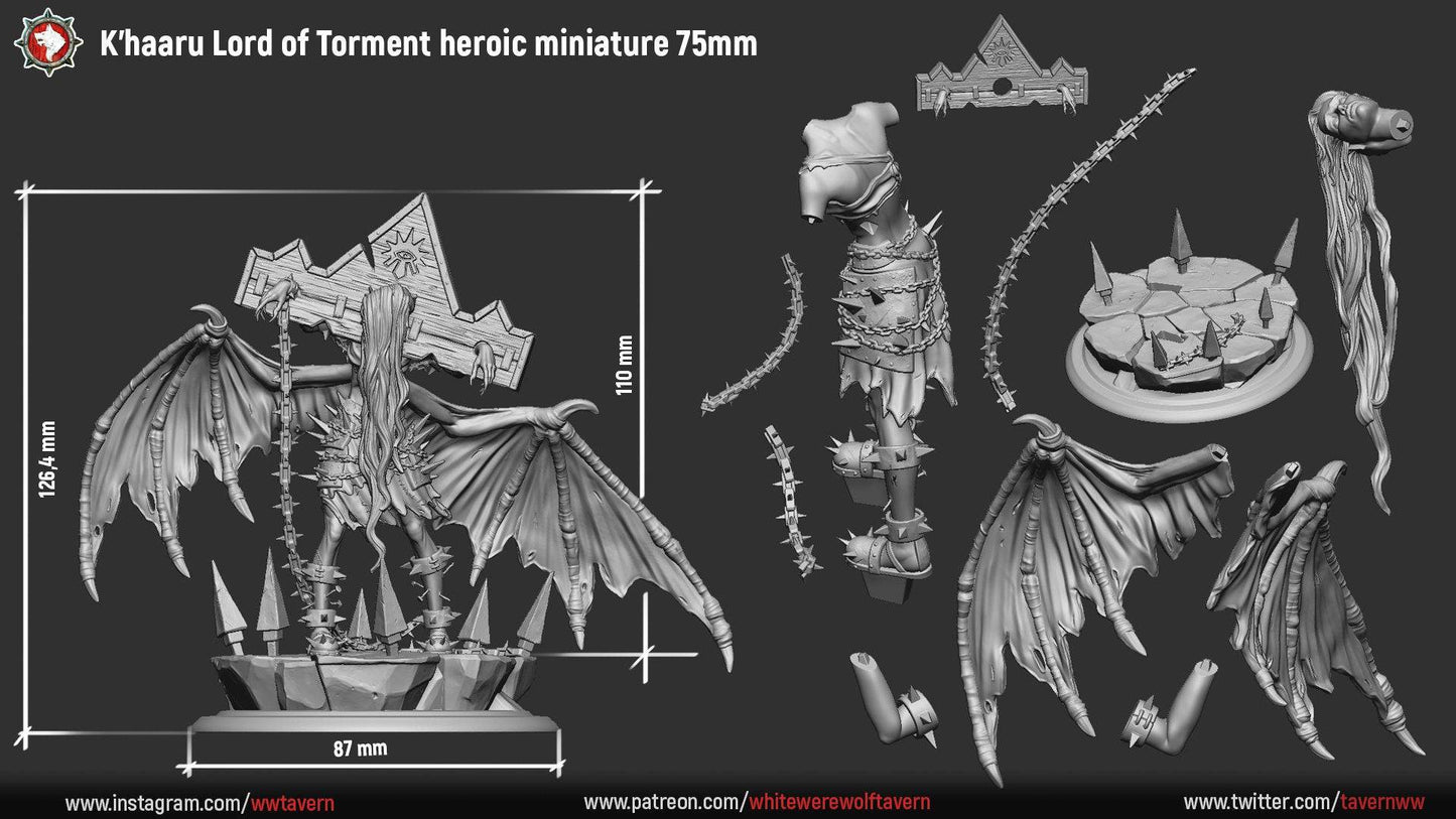 Khaaru Lord of Chaos | TTRPG Miniature | White Werewolf Tavern - Tattles Told 3D