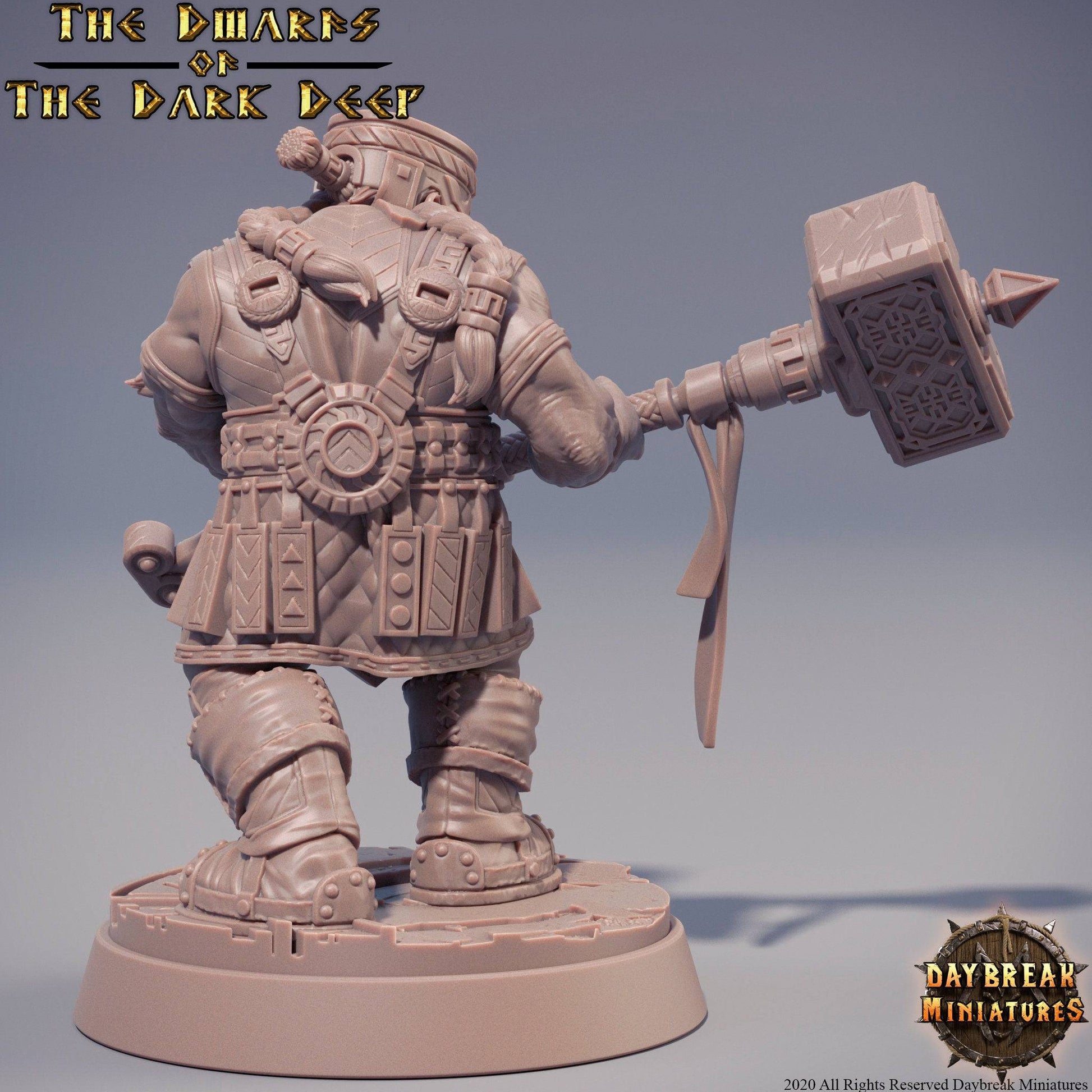 Kigan Krust, Dwarf Fighter | TTRPG Miniature | Daybreak Miniatures - Tattles Told 3D