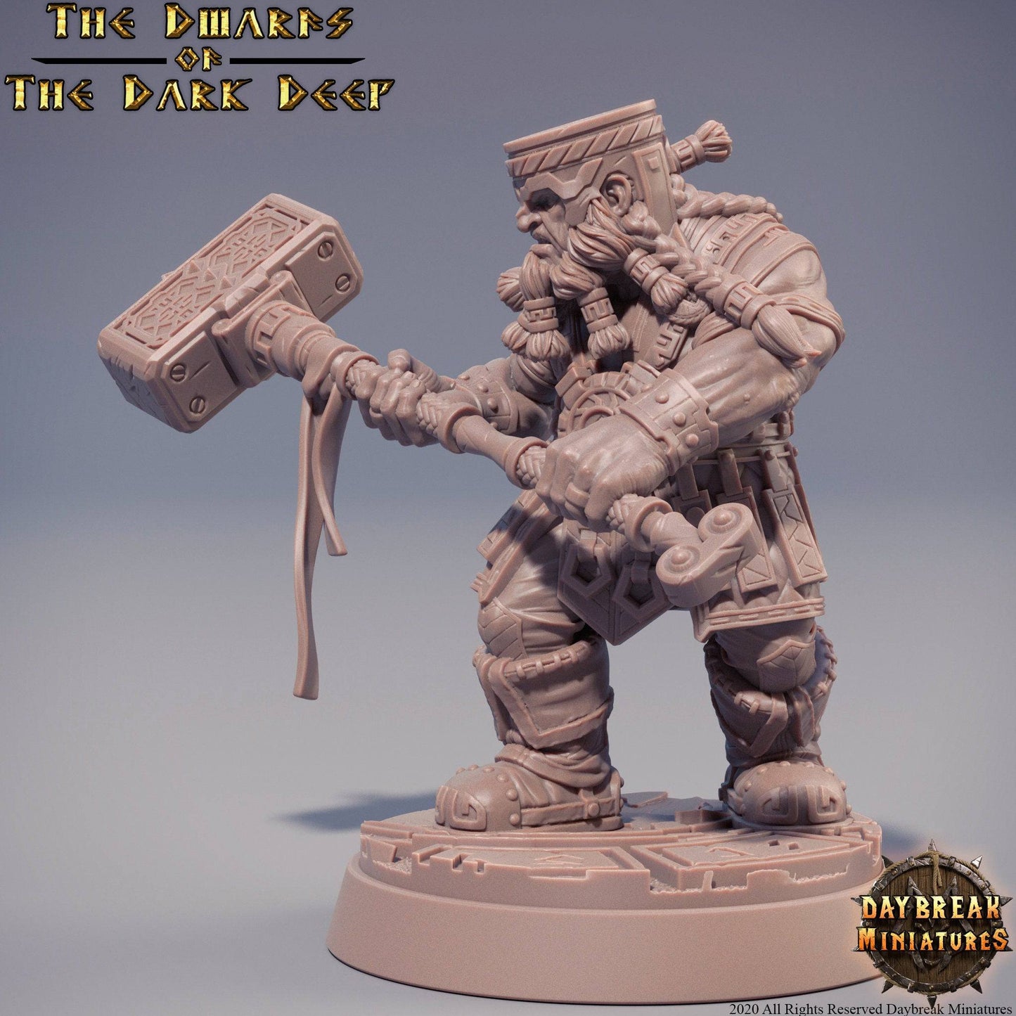 Kigan Krust, Dwarf Fighter | TTRPG Miniature | Daybreak Miniatures - Tattles Told 3D