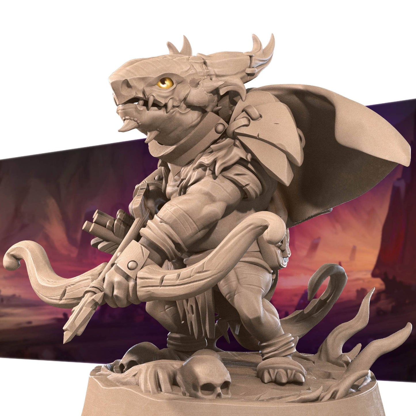 Kobold Ranger Lizardfolk | D&D Miniature TTRPG Character | Bite the Bullet - Tattles Told 3D