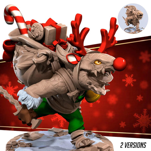 Kobold Rogue, Lizardfolk Thief Christmas Yule Version | D&D Miniature TTRPG Character | Bite the Bullet - Tattles Told 3D