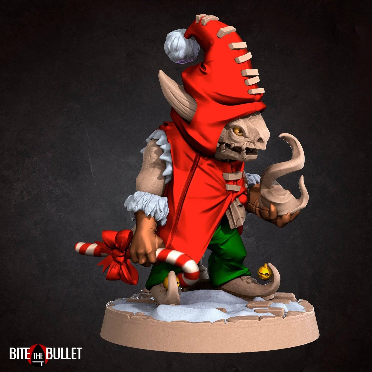 Kobold Sorcerer, Lizardfolk Mage Wizard Christmas Yule Version | D&D Miniature TTRPG Character | Bite the Bullet - Tattles Told 3D