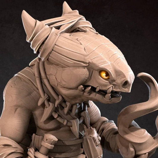 Kobold Sorcerer, Lizardfolk Mage Wizard Normal Version | D&D Miniature TTRPG Character | Bite the Bullet - Tattles Told 3D