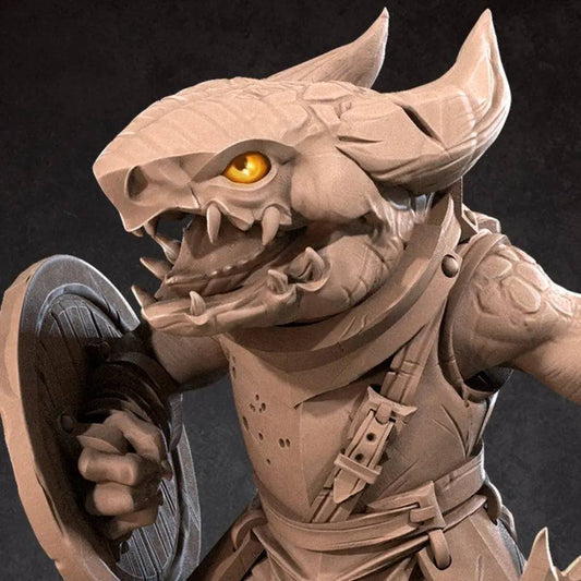 Kobold Warrior, Lizardfolk Fighter Normal Version | D&D Miniature TTRPG Character | Bite the Bullet - Tattles Told 3D