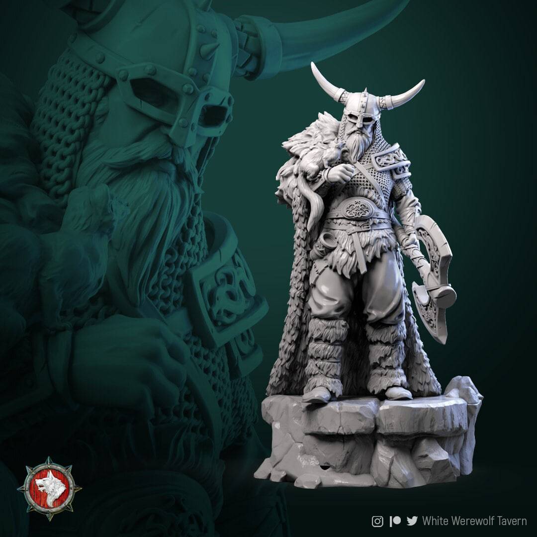 Kolgrim | TTRPG Miniature | White Werewolf Tavern - Tattles Told 3D