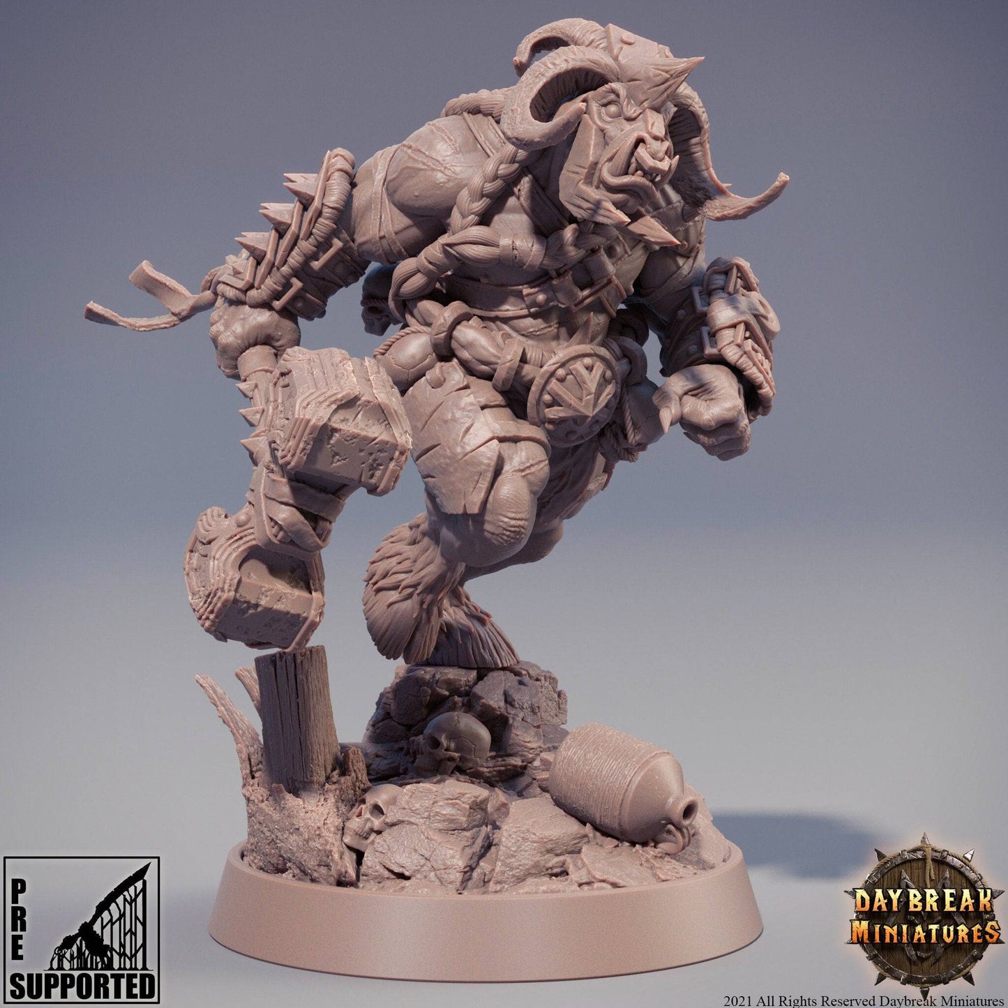 Kraakah, Minotaur Fighter | TTRPG Miniature | Daybreak Miniatures - Tattles Told 3D