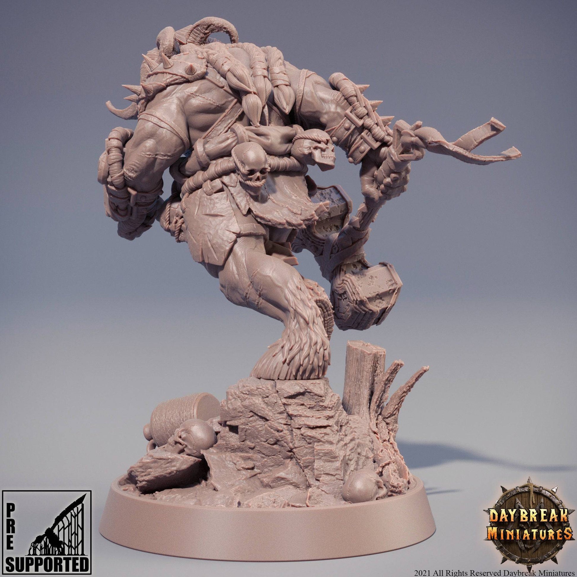 Kraakah, Minotaur Fighter | TTRPG Miniature | Daybreak Miniatures - Tattles Told 3D