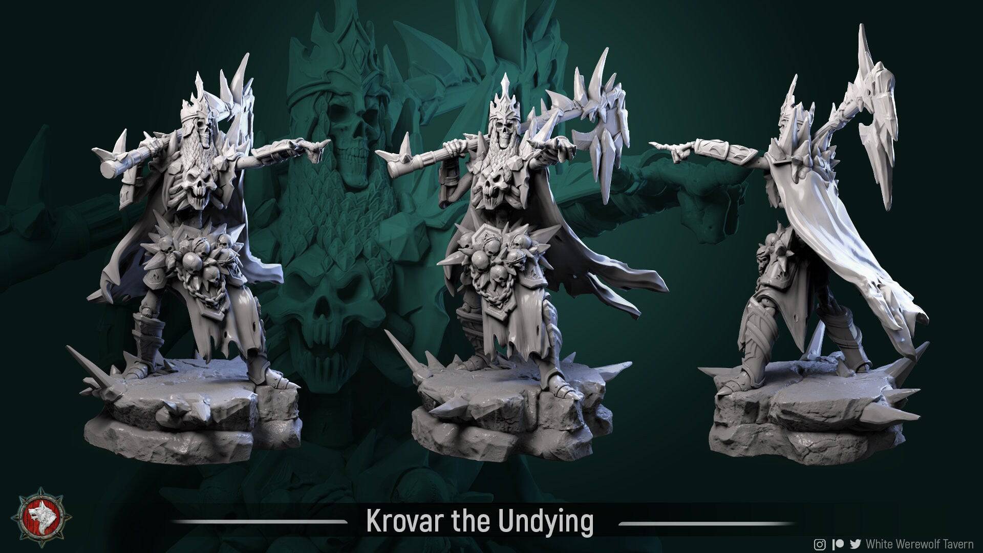 Krovar the Undying | TTRPG Miniature | White Werewolf Tavern - Tattles Told 3D