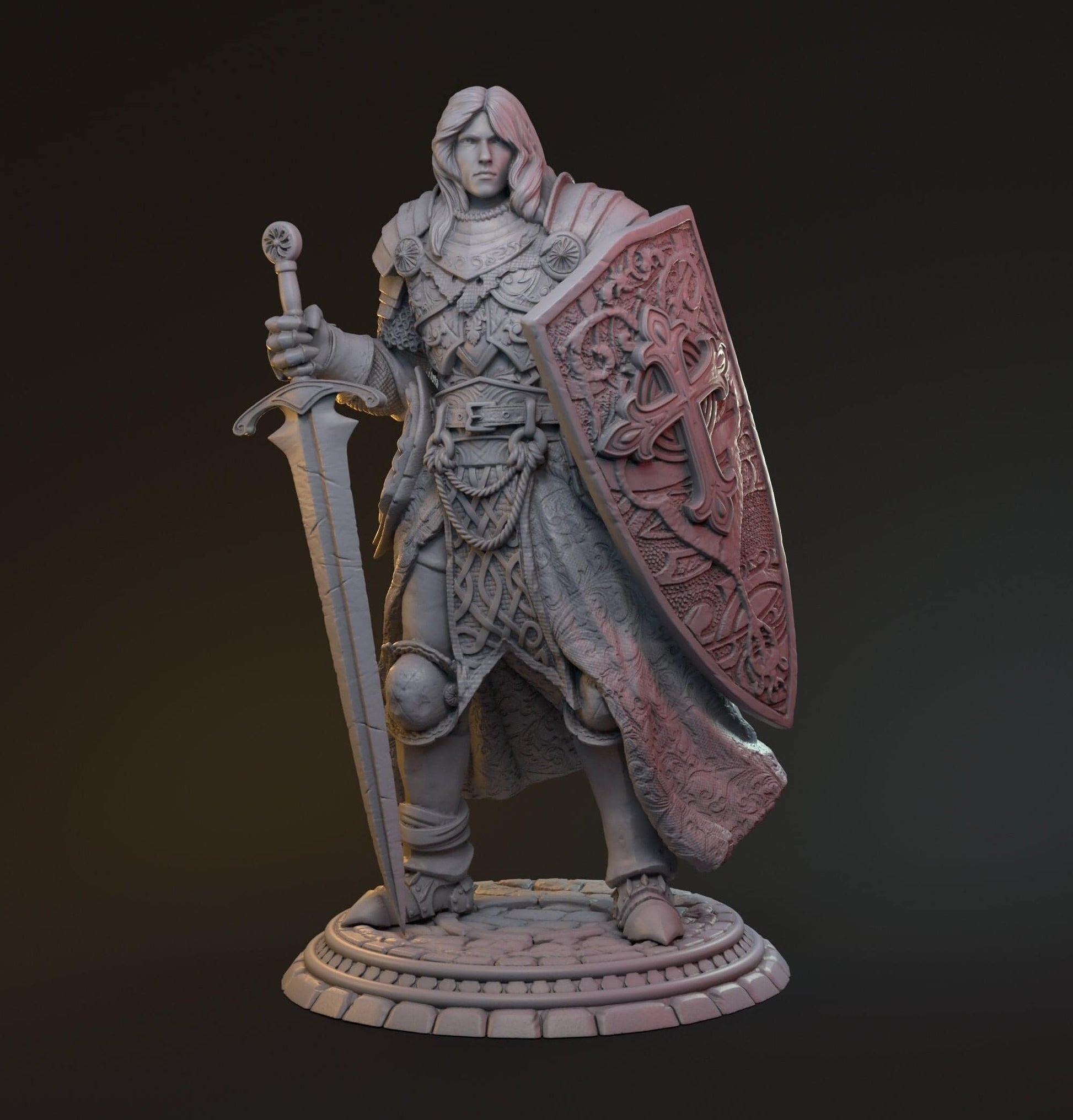 Lancelot, Human Knight Paladin | D&D Miniature Character | MythReal Games - Tattles Told 3D