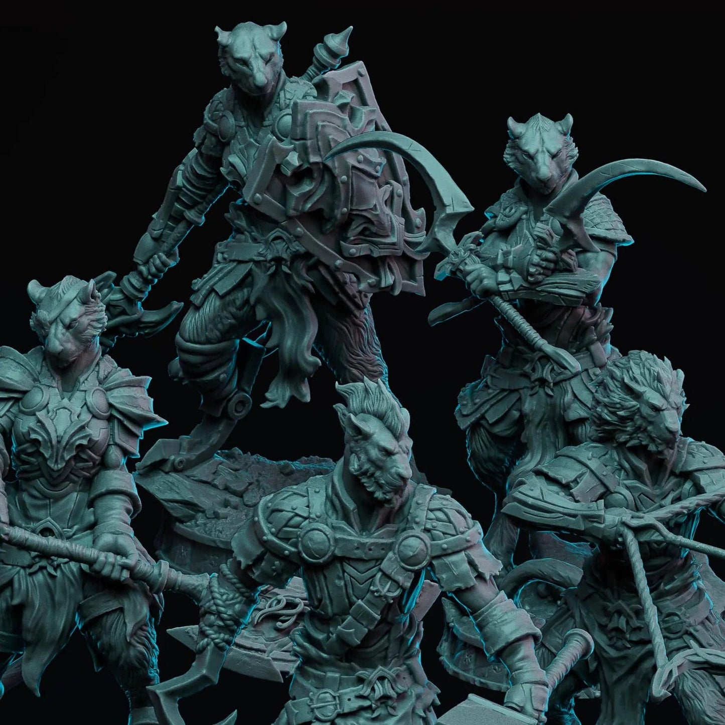 Lionhorde Foot Soldiers | D&D TTRPG Miniature | Witchsong Miniatures - Tattles Told 3D