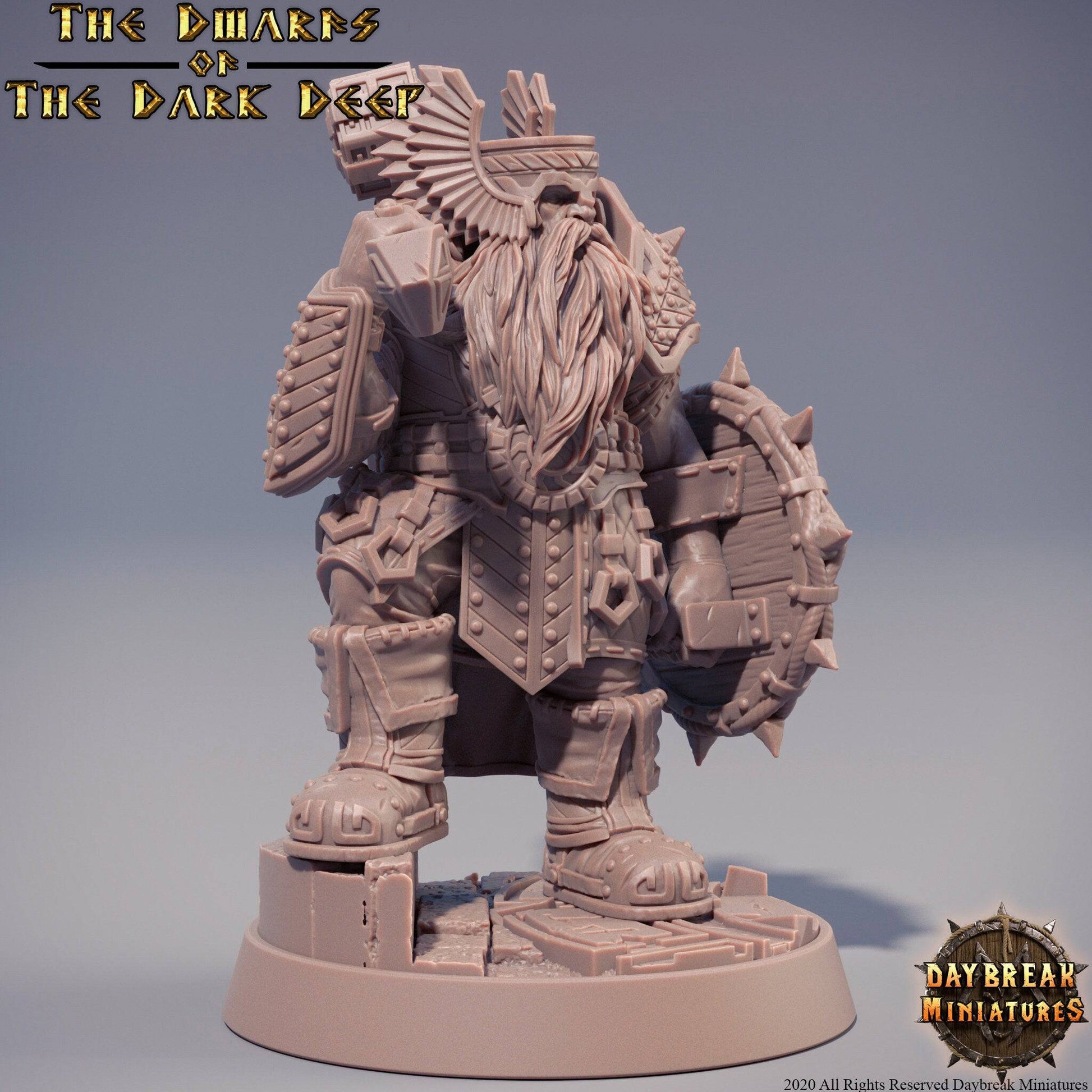 lmar Hakka, Dwarf Fighter Cleric Paladin | TTRPG Miniature | Daybreak Miniatures - Tattles Told 3D