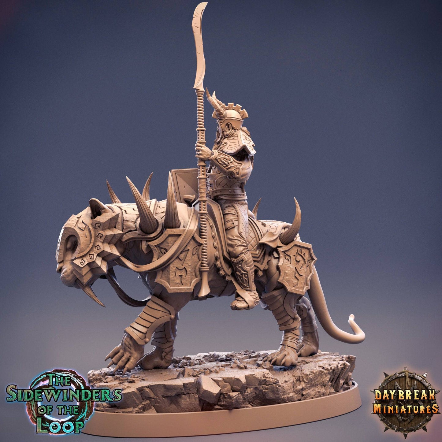 Lord Runo Stryfe on Magnapanther | TTRPG D&D Miniature | Daybreak Miniatures - Tattles Told 3D