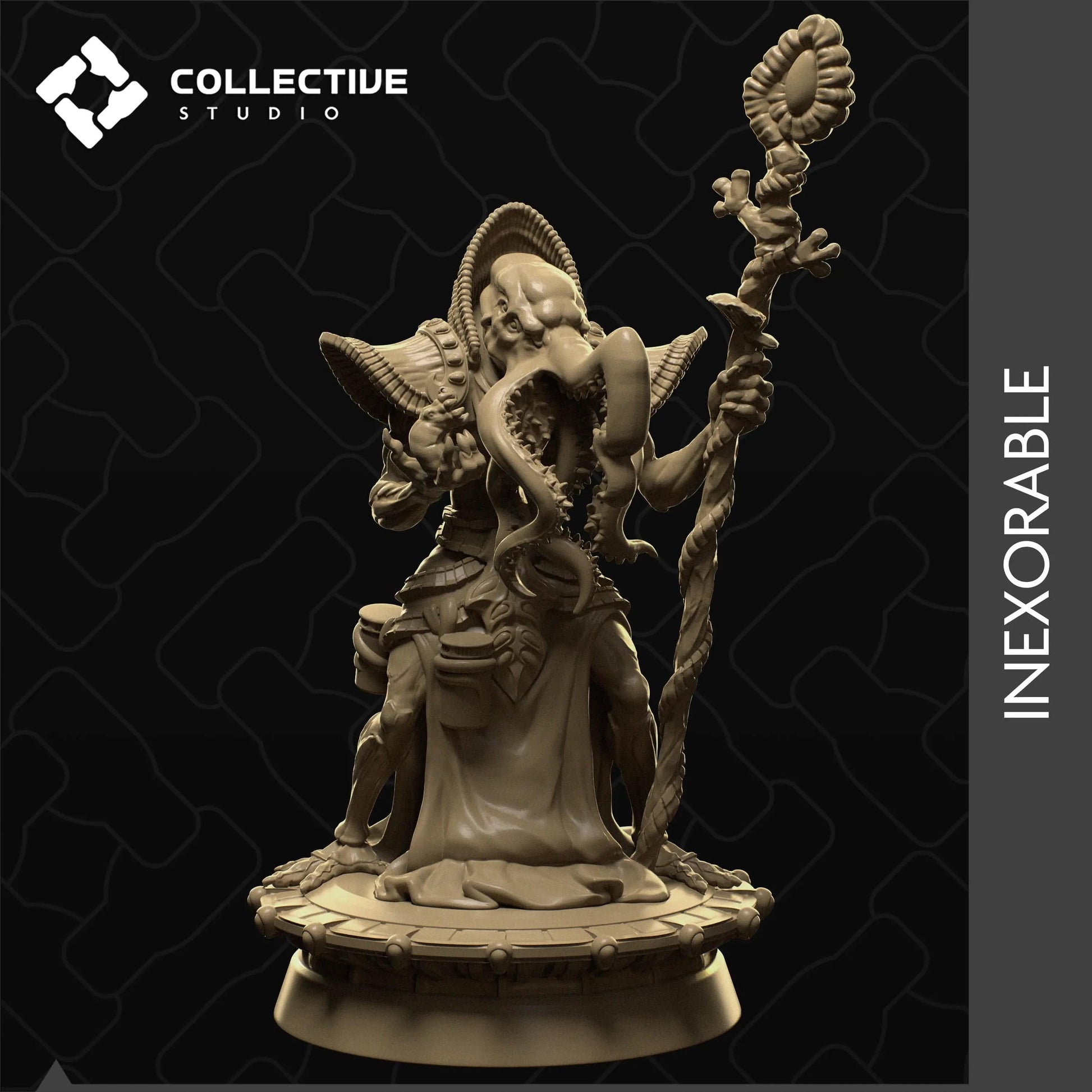 Lovecraftian Mind Flayer, the Inexorable | D&D TTRPG Monster Miniature | Collective Studio - Tattles Told 3D