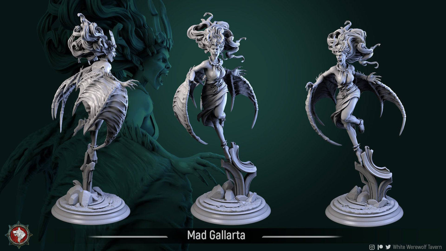 Mad Gallarta | TTRPG Miniature | White Werewolf Tavern - Tattles Told 3D