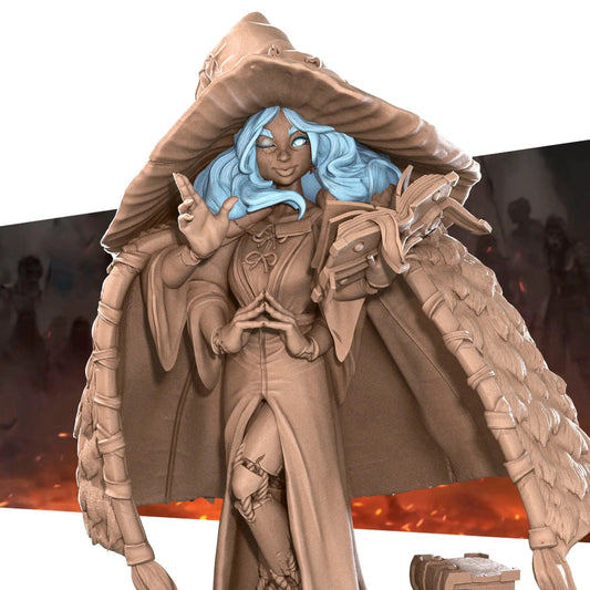 Magi, Magician Witch Demigoddess Girl | D&D Miniature TTRPG Character | Bite the Bullet - Tattles Told 3D