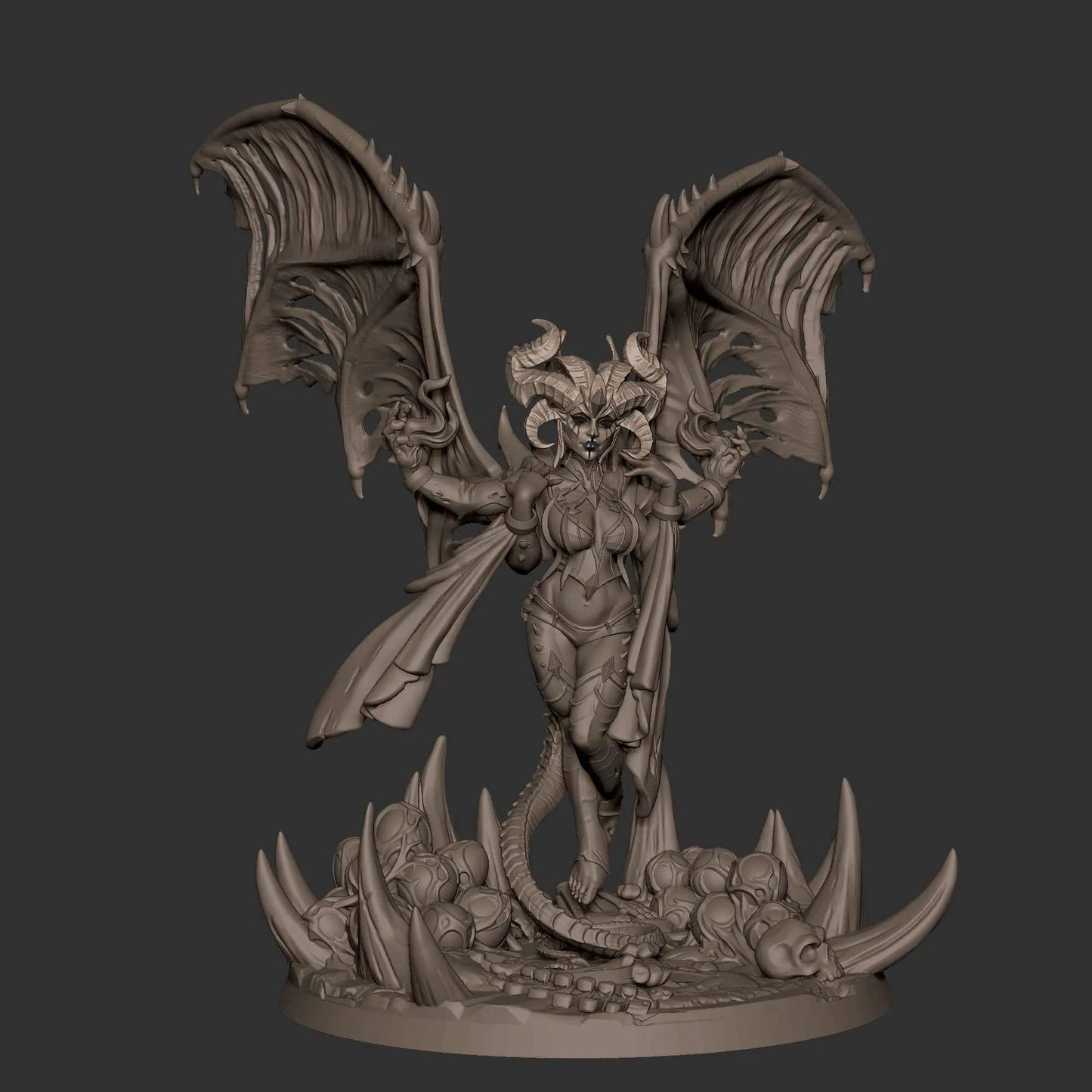 Marianne, Dungeon Boss Winged, Four-Armed Maiden, Demon | D&D Miniature TTRPG Character | Bite the Bullet - Tattles Told 3D